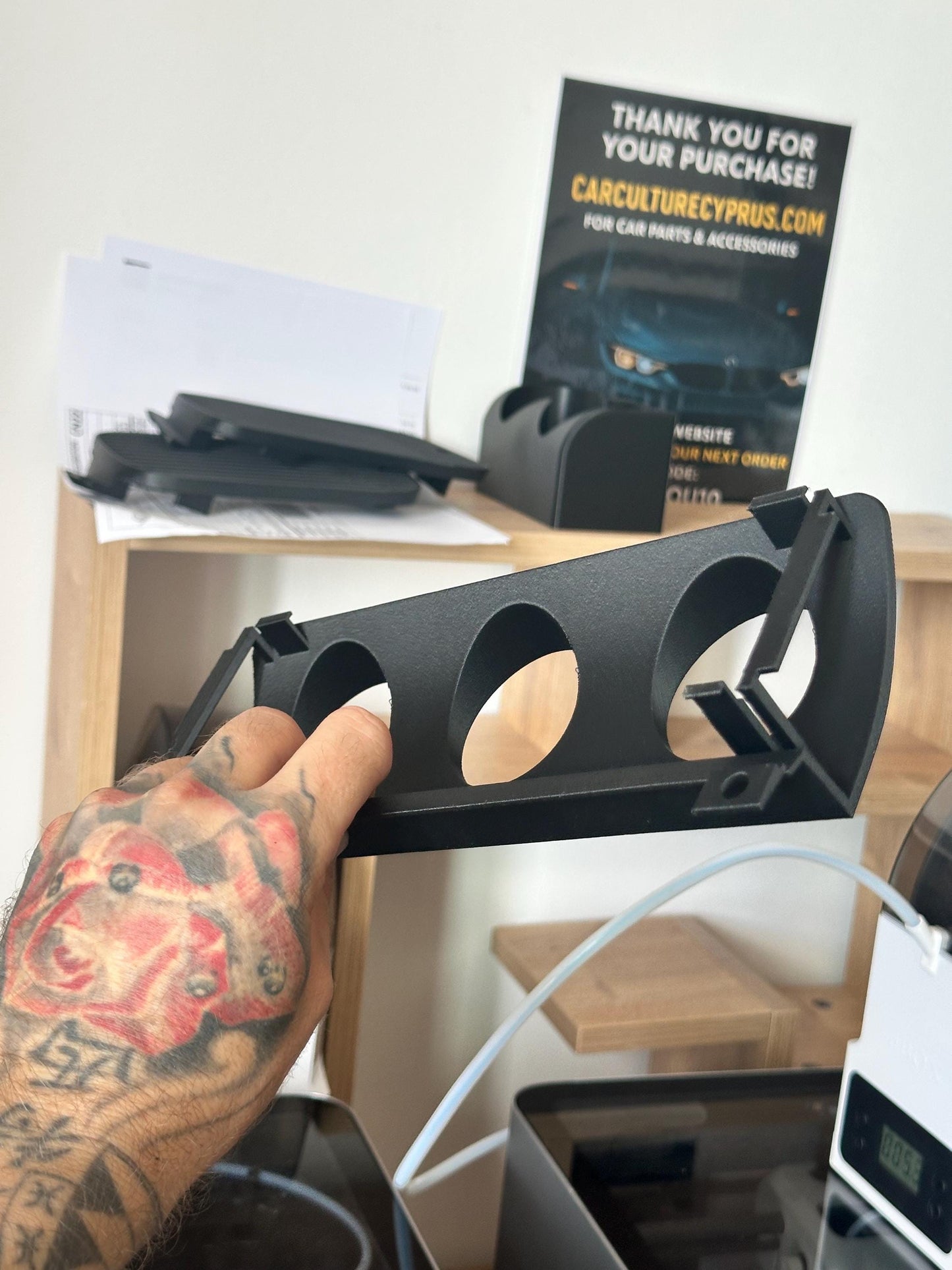 BMW E46 Triple Gauge Pod 52mm – Center Vent Mount, 1997–2006, Black