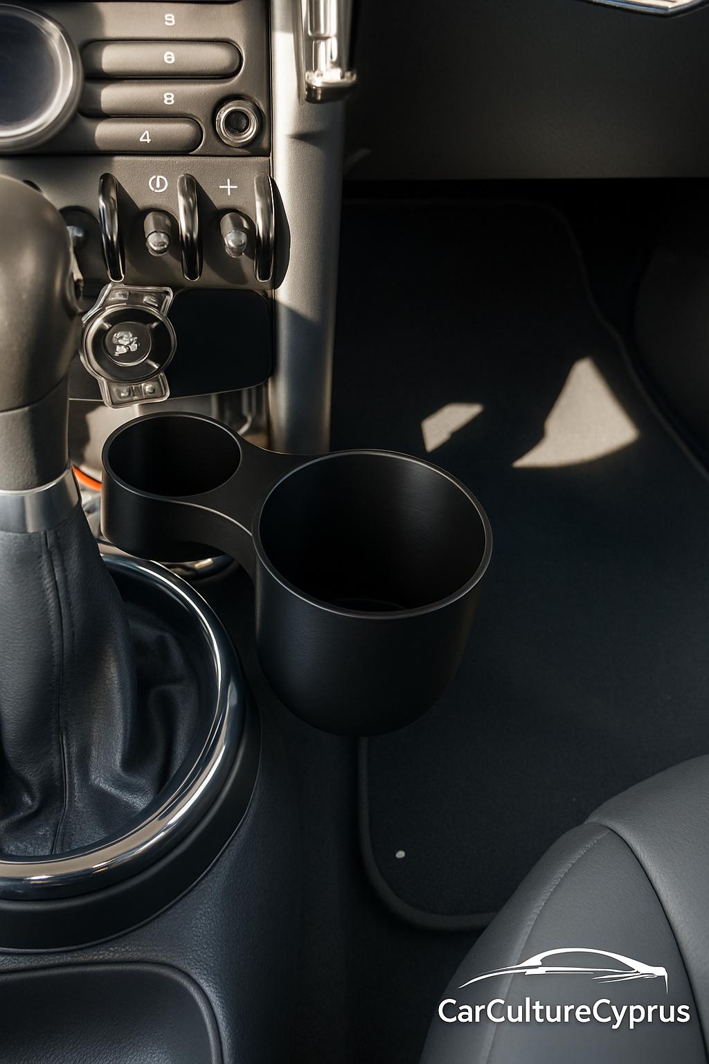 MINI Cooper R53 Cup Holder Extender | Optional Bottom Insert Included black