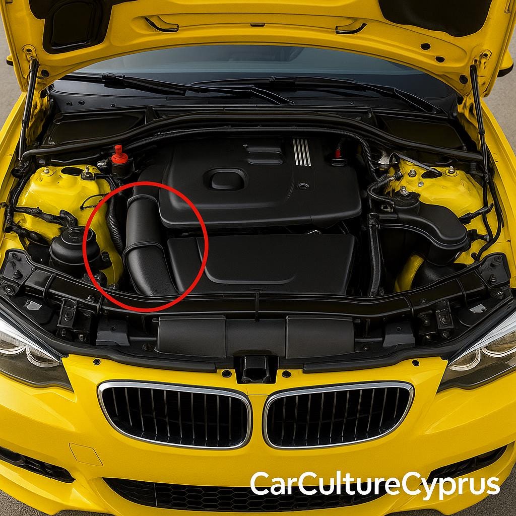 BMW E90 E91 Air Intake Hose Adapter: 75mm High-Flow Filter black