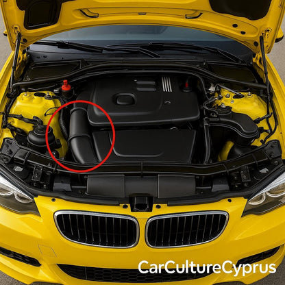 BMW E90 E91 Air Intake Hose Adapter: 75mm High-Flow Filter black