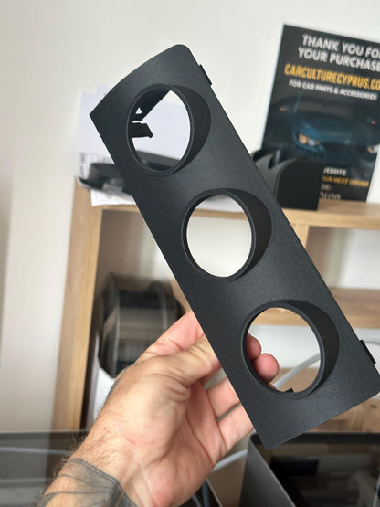 BMW E46 Triple Gauge Pod 52mm – Center Vent Mount, 1997–2006, Black