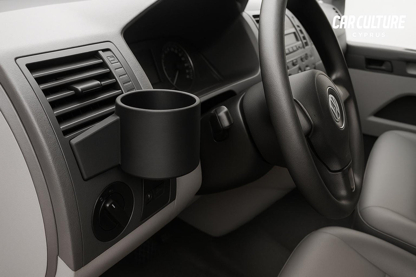 VW T5 Van Cup Holder: 3D Printed Dashboard Drink Holder black