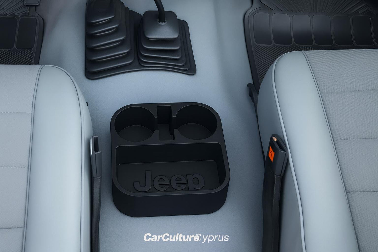 Jeep YJ Cup Holder & Tray Insert – Dual Holders with Mug Handle Reliefs black