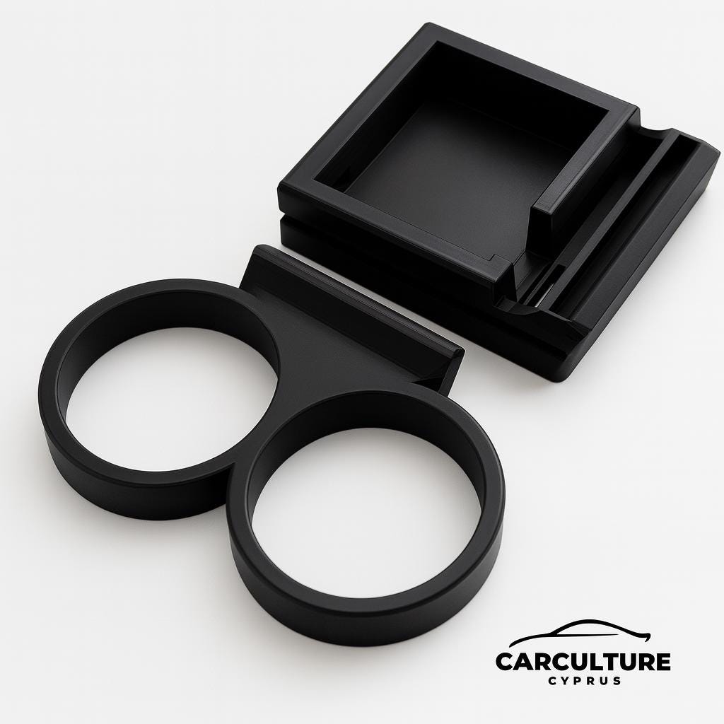 VW T2 Ashtray Replacement + Dual Cup Holder black