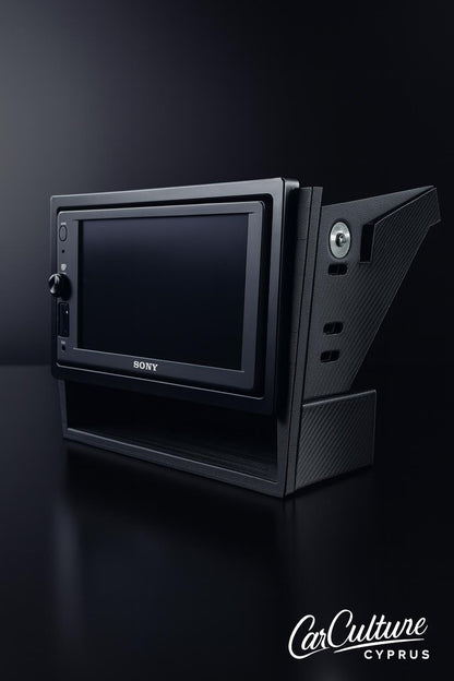 Volvo 740 double din Stereo Frame -  Mount with Storage Pocket black