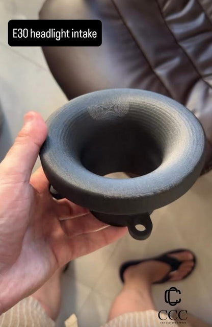 BMW E30 Intake Duct: High Beam Delete, Track/Drift Mod Black