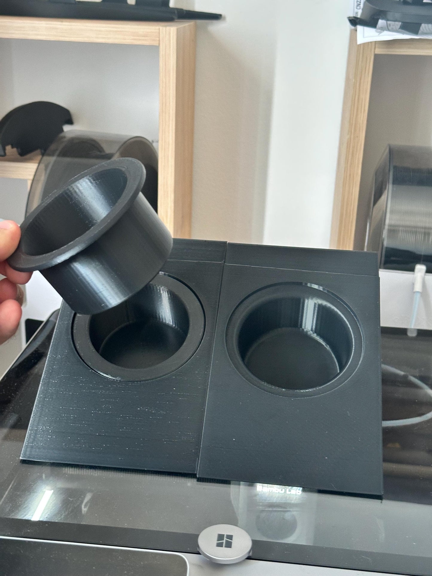 VW T6 Dashboard Cup Holder Set: Custom Fit, Spill-Proof black