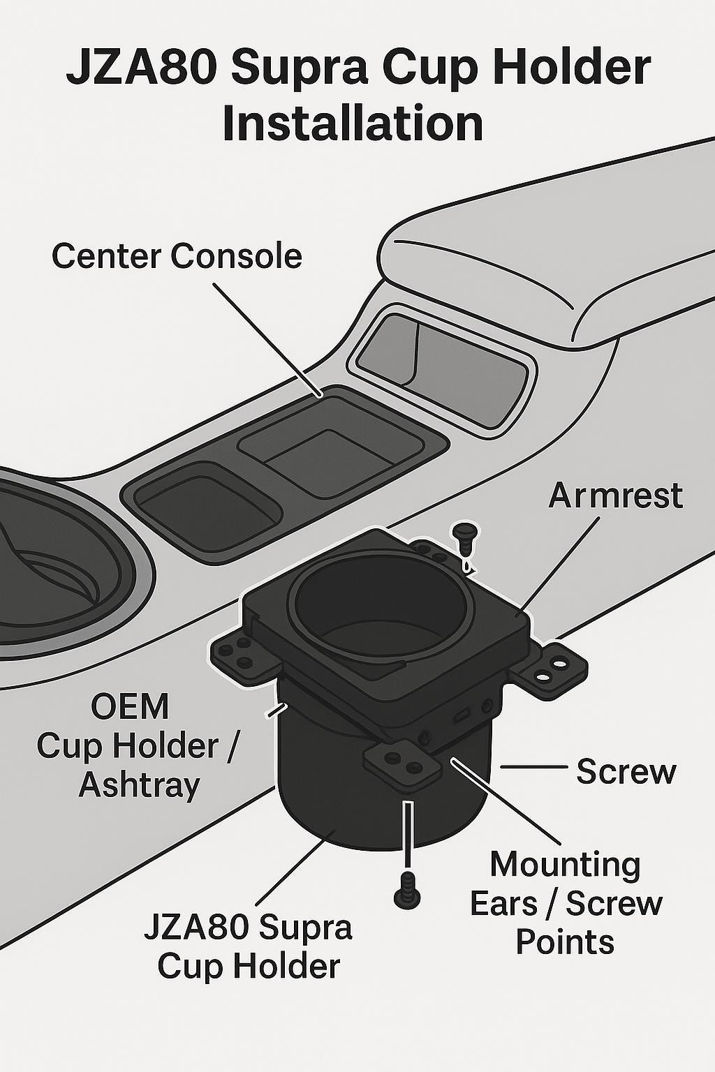 JZA80 Toyota Supra Cup Holder — OEM-style Replacement