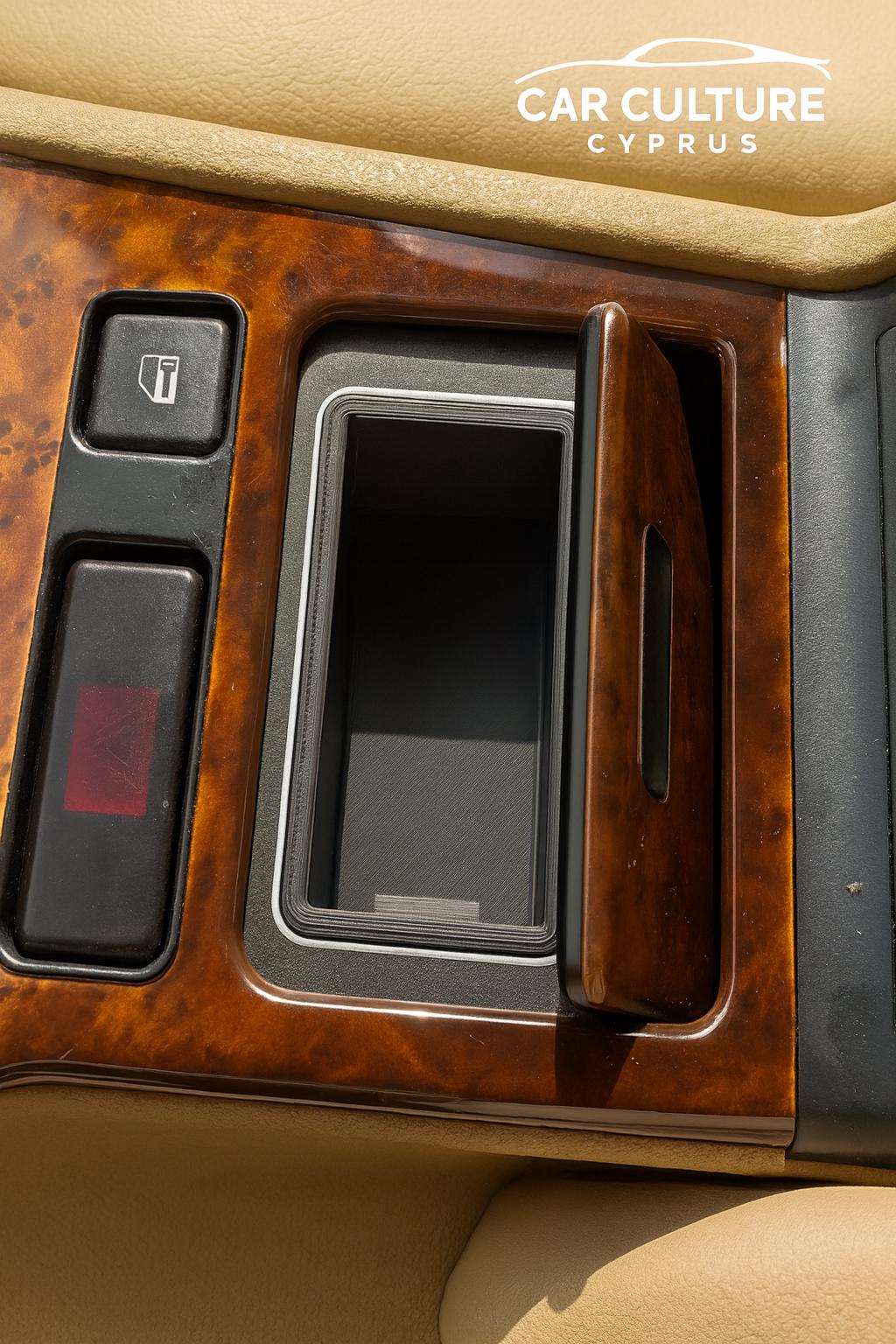 BMW E39 ashtray replace Cubby Center Console Storage Insert with Light Cutout Black