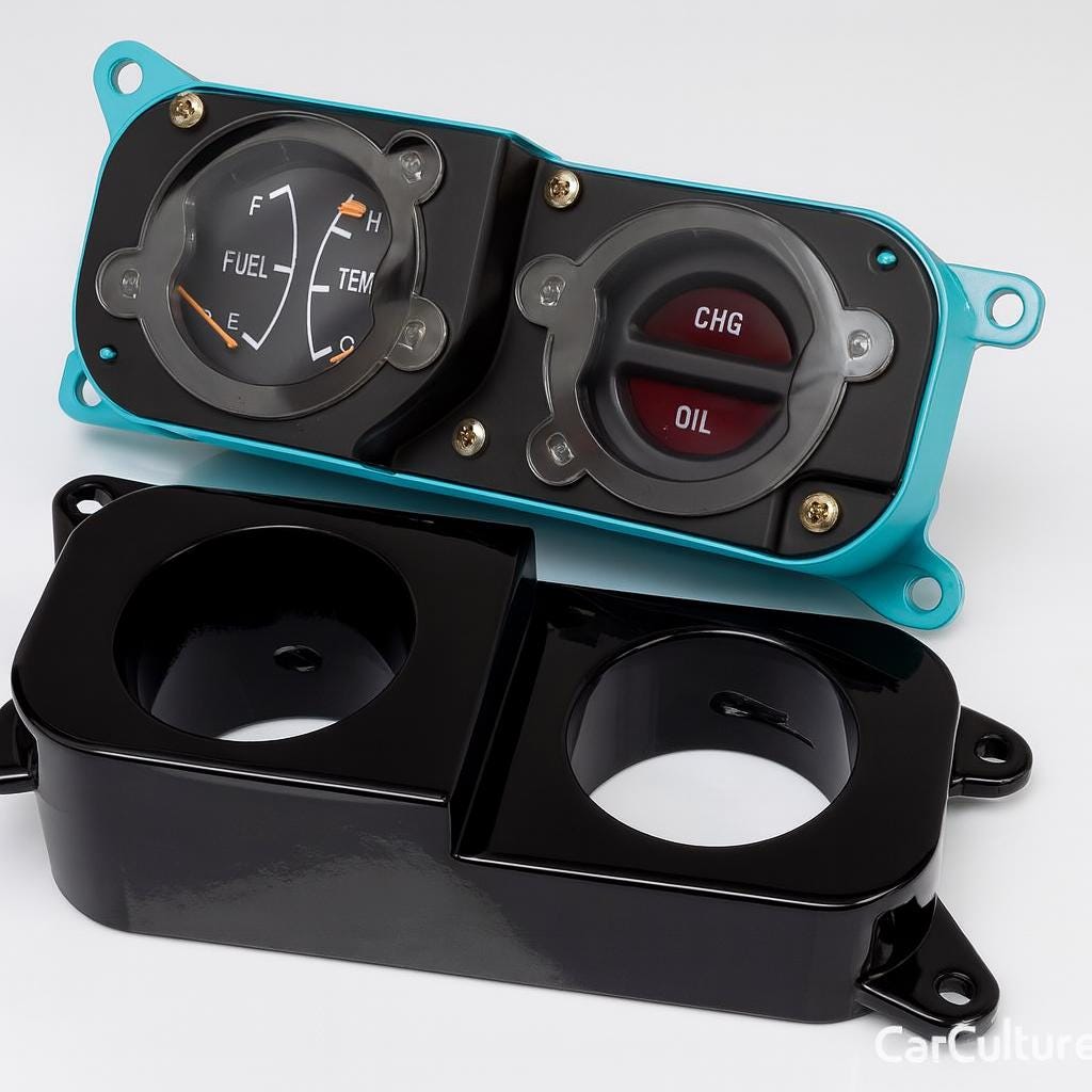 Toyota Celica RA24 Gauge Pod: 52mm Custom Dash Mount black