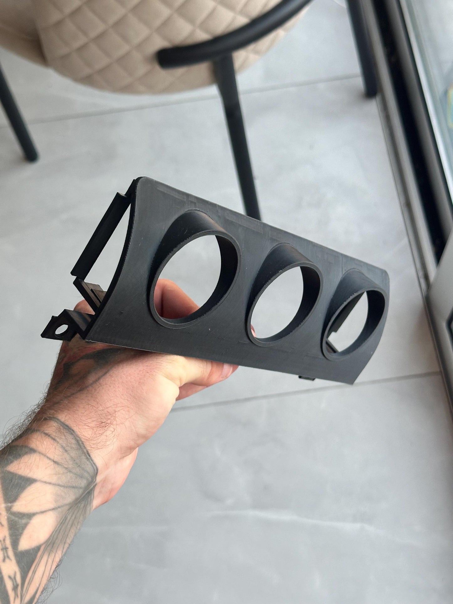 BMW E46 Triple Gauge Pod 52mm – Center Vent Mount, 1997–2006, Black