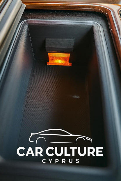 BMW E39 ashtray replace Cubby Center Console Storage Insert with Light Cutout Black