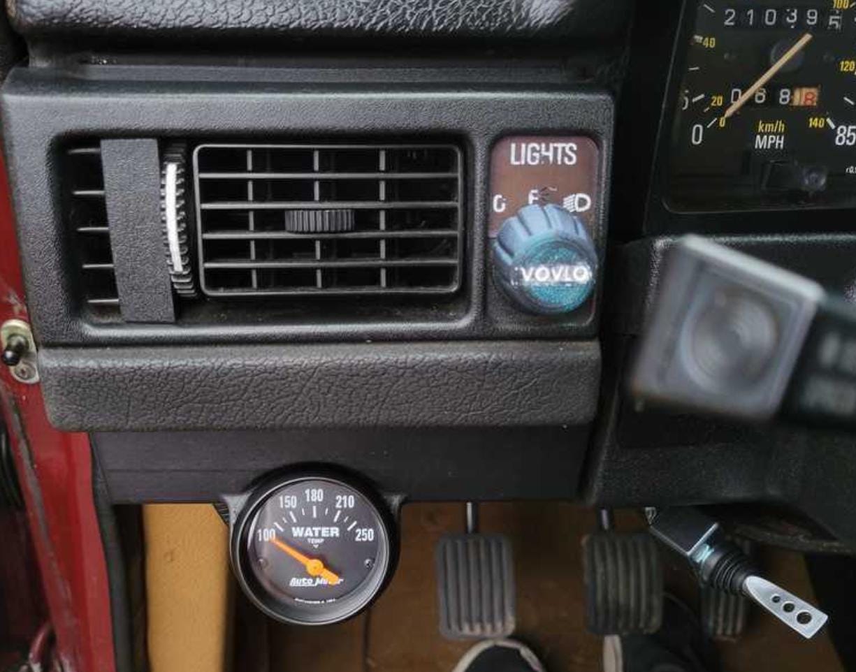Volvo 240 Dashboard Gauge Adapter — Fits 52 mm (2-1/16") Gauges — Early Style Dash