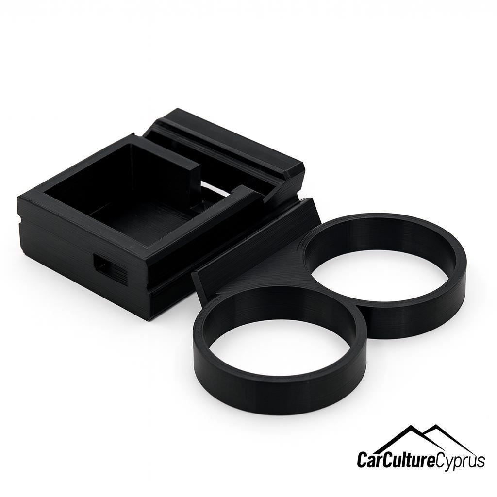 VW T2 Ashtray Replacement + Dual Cup Holder black