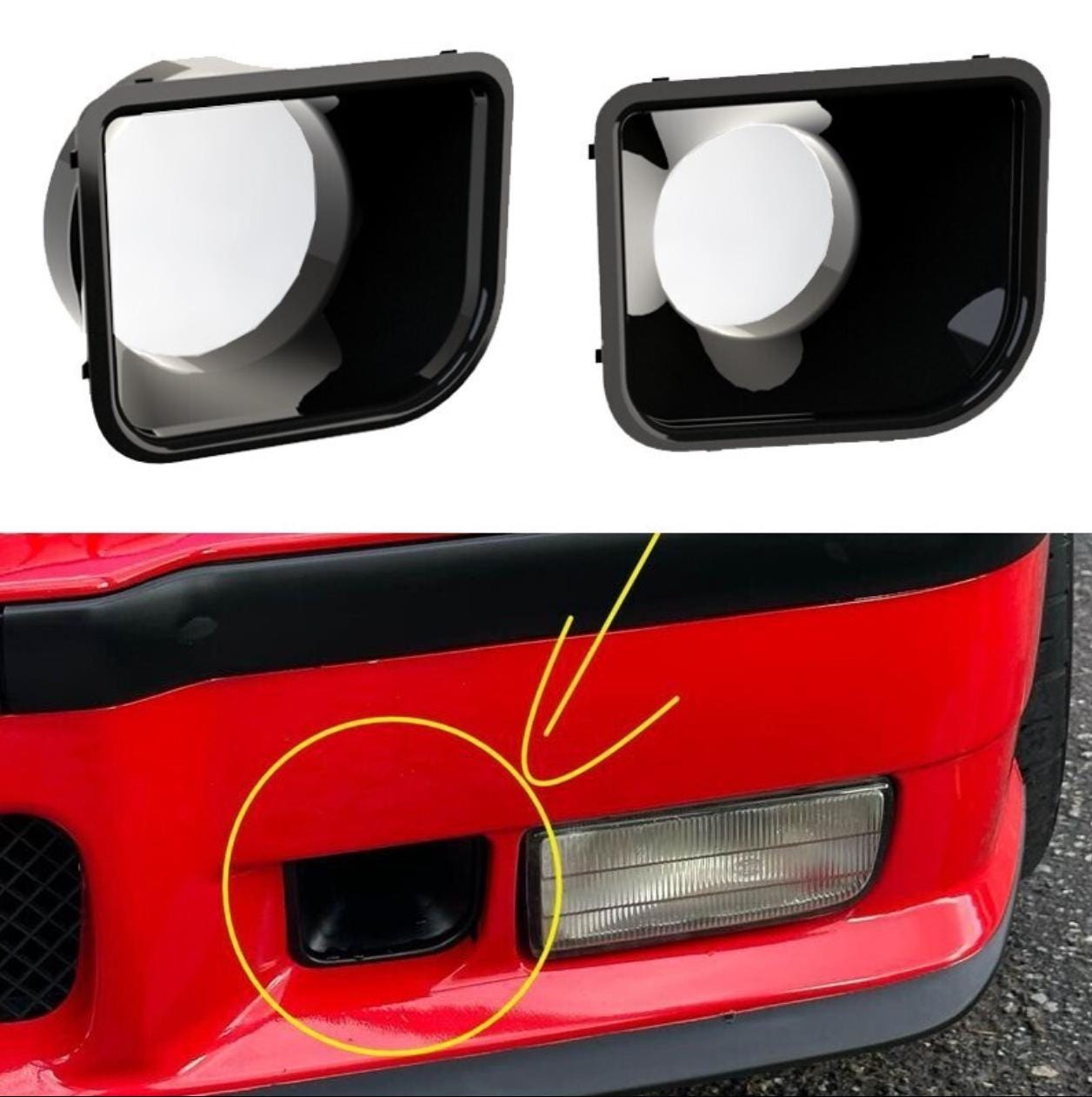 BMW E36 Air Duct Set M Bumper  (50mm/72mm)