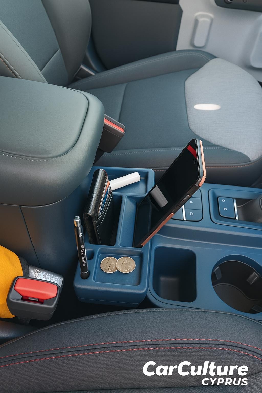 Ford Maverick Front Console Organizer with Phone Holder – 2022-2024 Maverick Storage Tray Insert Black