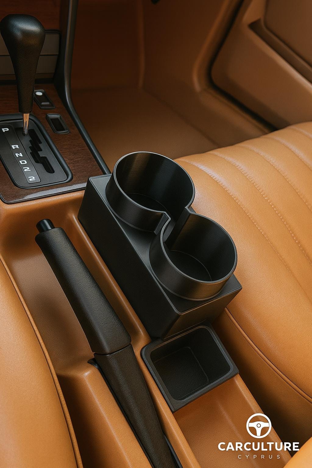 Mercedes 190E Front-Position Cup Holder – Optimized for Comfort & Access black