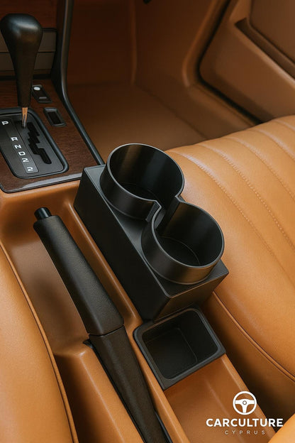 Mercedes 190E Front-Position Cup Holder – Optimized for Comfort & Access black