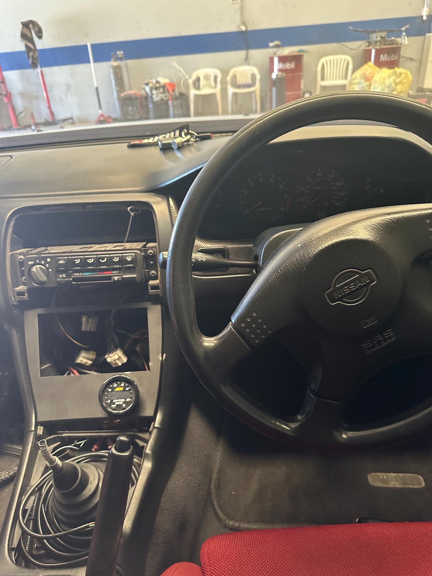 Double DIN Dashboard Panel + Gauge Slot (Driver-Facing) – S14 Nissan Silvia / 200sx