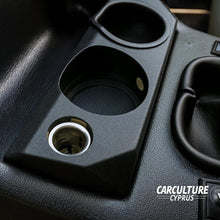 BMW E30 Dual Cup Holder Insert 12V Socket Custom Fit Black