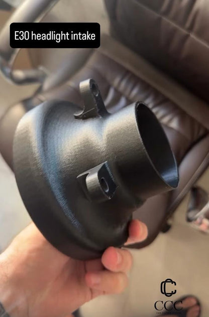 BMW E30 Intake Duct: High Beam Delete, Track/Drift Mod Black