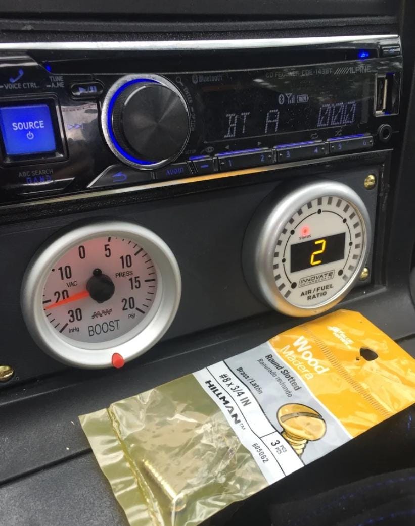 Mazda Miata NB Gauge Panel — Aftermarket Gauge Mount (1999–2005)