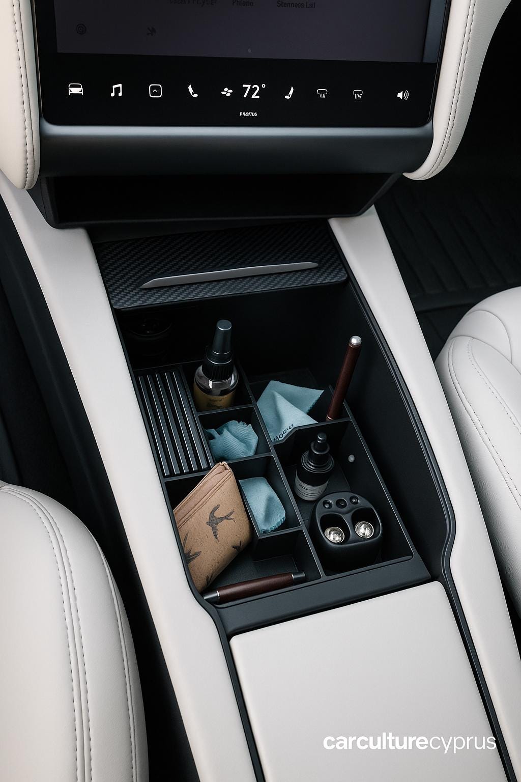 Tesla Model X Center Console Storage Cubbie – Practical Organization Solution