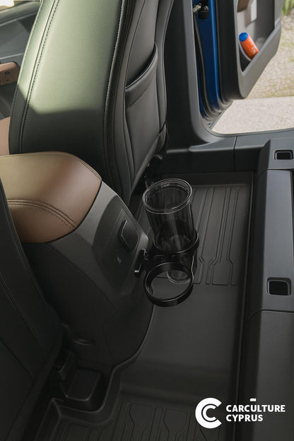 Rear Seat Dual Cup Holder for Ford Maverick — Low Profile FITS Mount black
