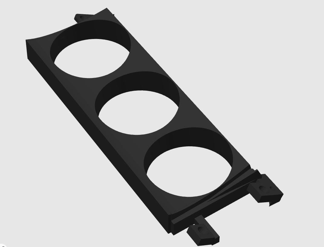 Toyota Soarer Ashtray Gauge Holder — Triple 52 mm Pod (1991 Soarer)