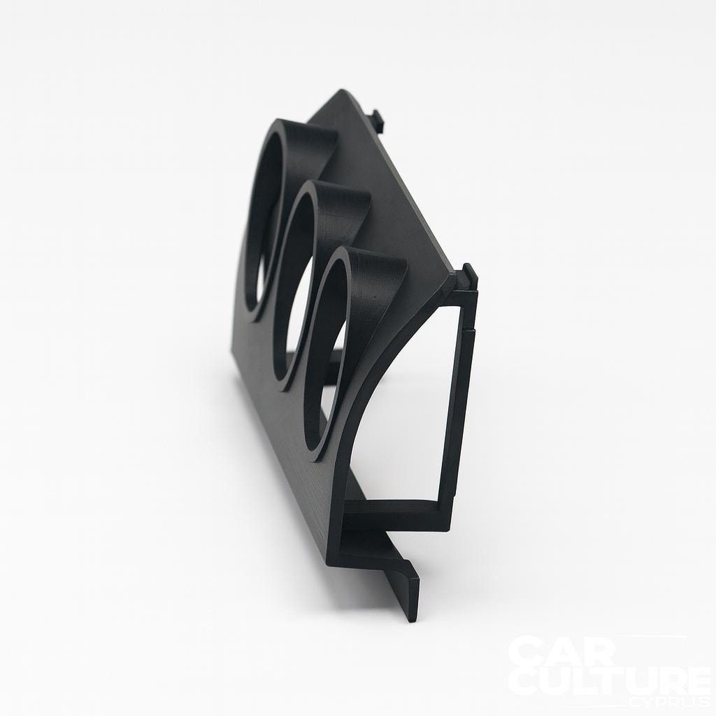 BMW E46 Triple Gauge Pod 52mm – Center Vent Mount, 1997–2006, Black