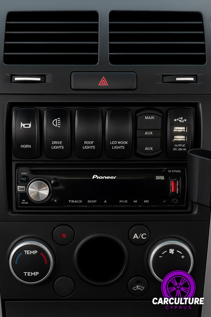 DIN Switch Panel Bracket | Universal 6 Switch Holder for Car & Boat
