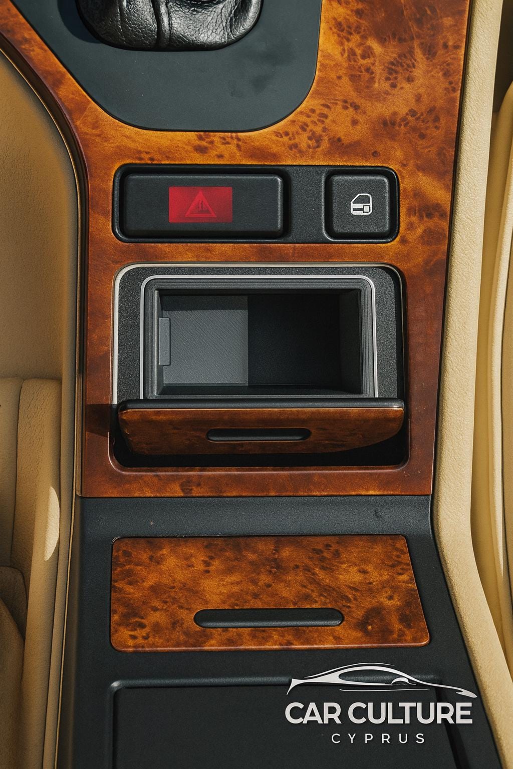 BMW E39 ashtray replace Cubby Center Console Storage Insert with Light Cutout Black