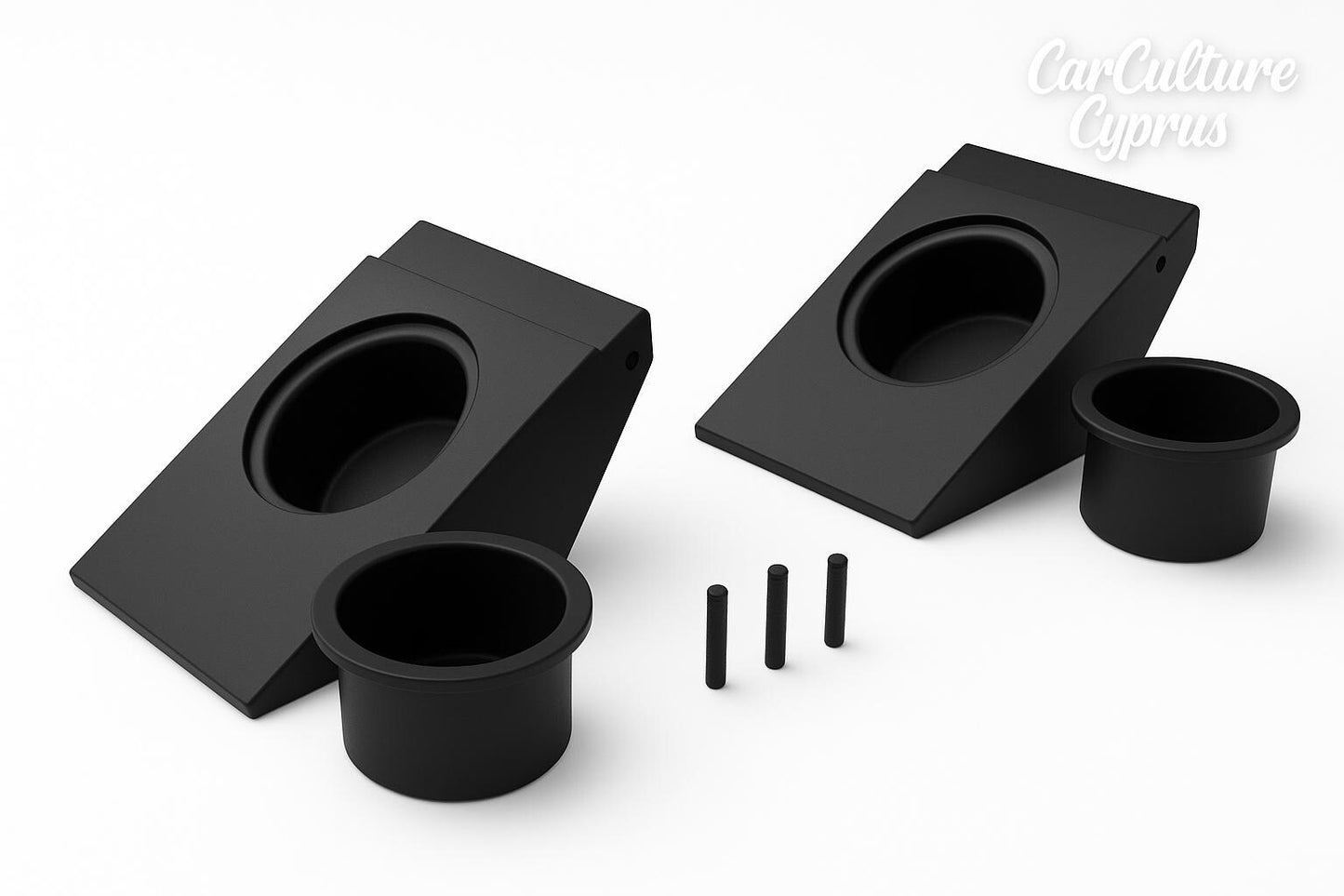 VW T6 Dashboard Cup Holder Set: Custom Fit, Spill-Proof black