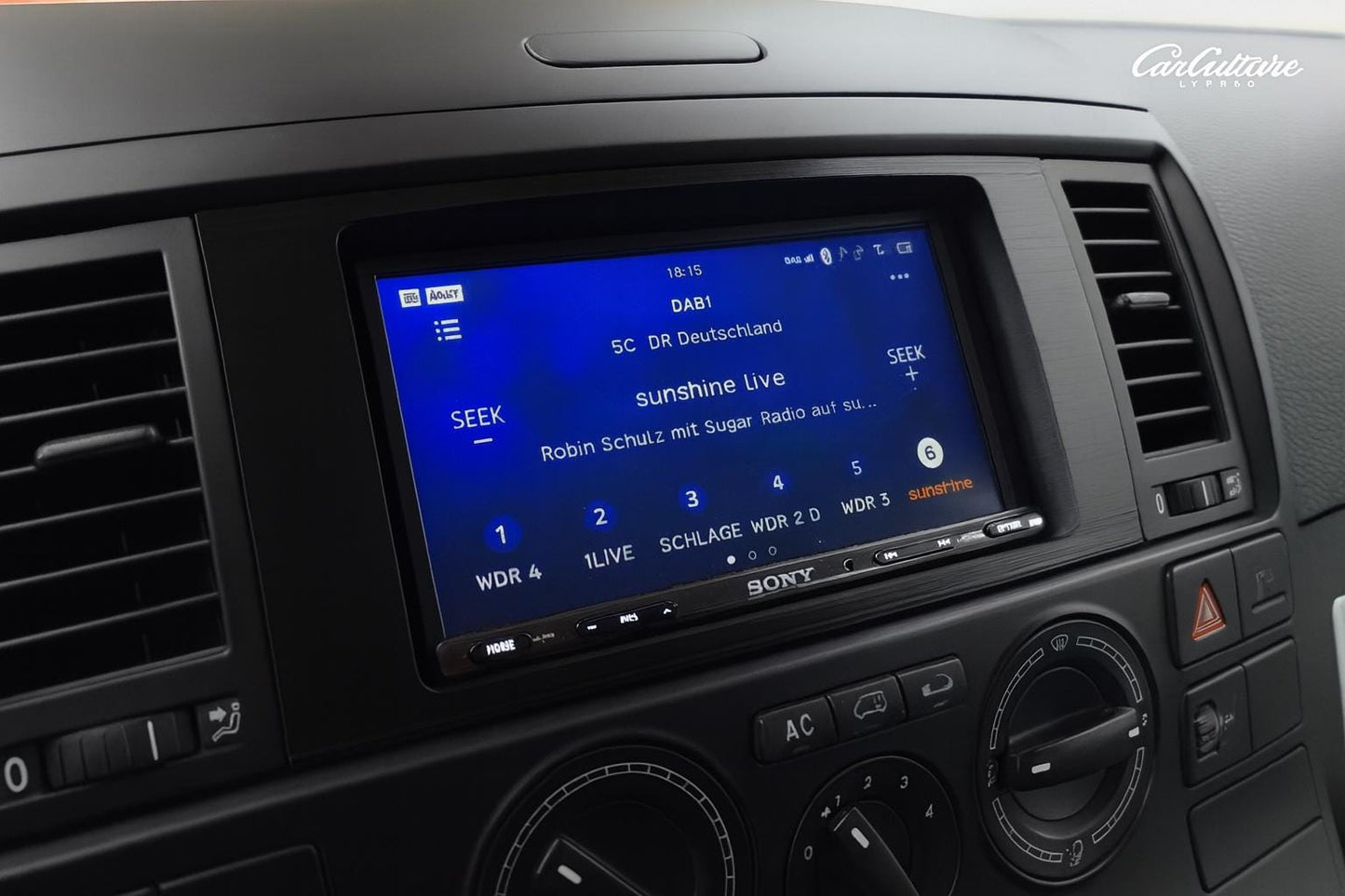 VW T5 Multivan Double Din Frame – Fits Sony XAV-AX3005DB or Similar Radios black