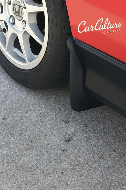 Honda CRX 2nd Gen Mud Flaps: Low Car Fitment, JDM Base Style black