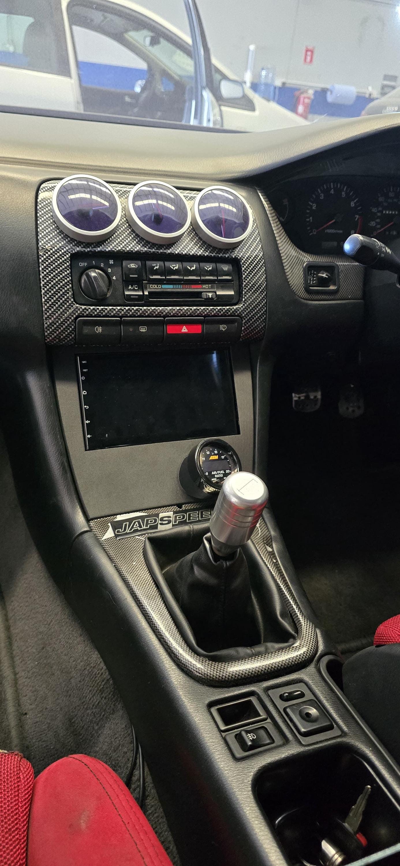 Double DIN Dashboard Panel + Gauge Slot (Driver-Facing) – S14 Nissan Silvia / 200sx