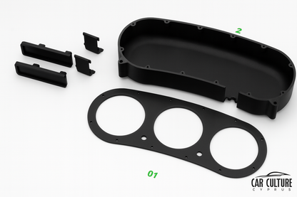 Three Gauge Cluster Housing for 2-5/8" / 66mm gauges