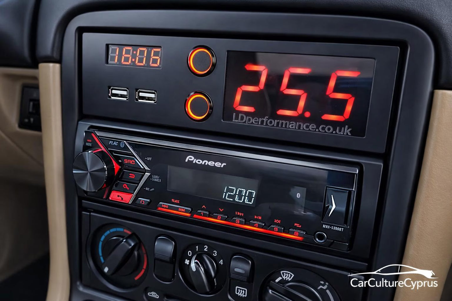 Mazda MX-5 NB (Miata) 1 DIN Radio Frame – Custom Gauge / Accessory Panel.