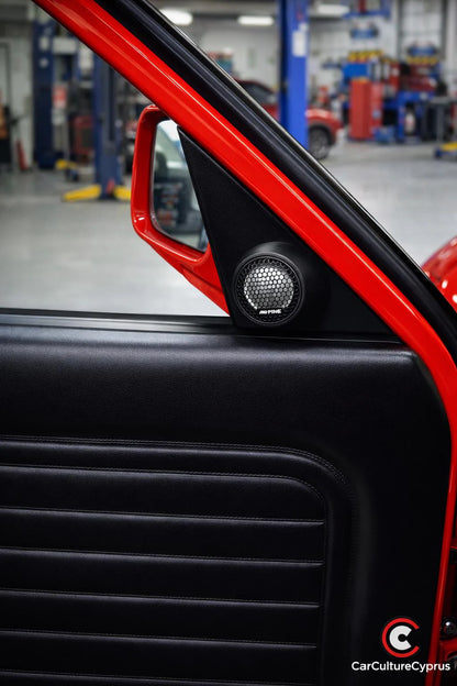 BMW E30 Tweeter Pod Set – A-Pillar / Door Triangle Speaker Mount