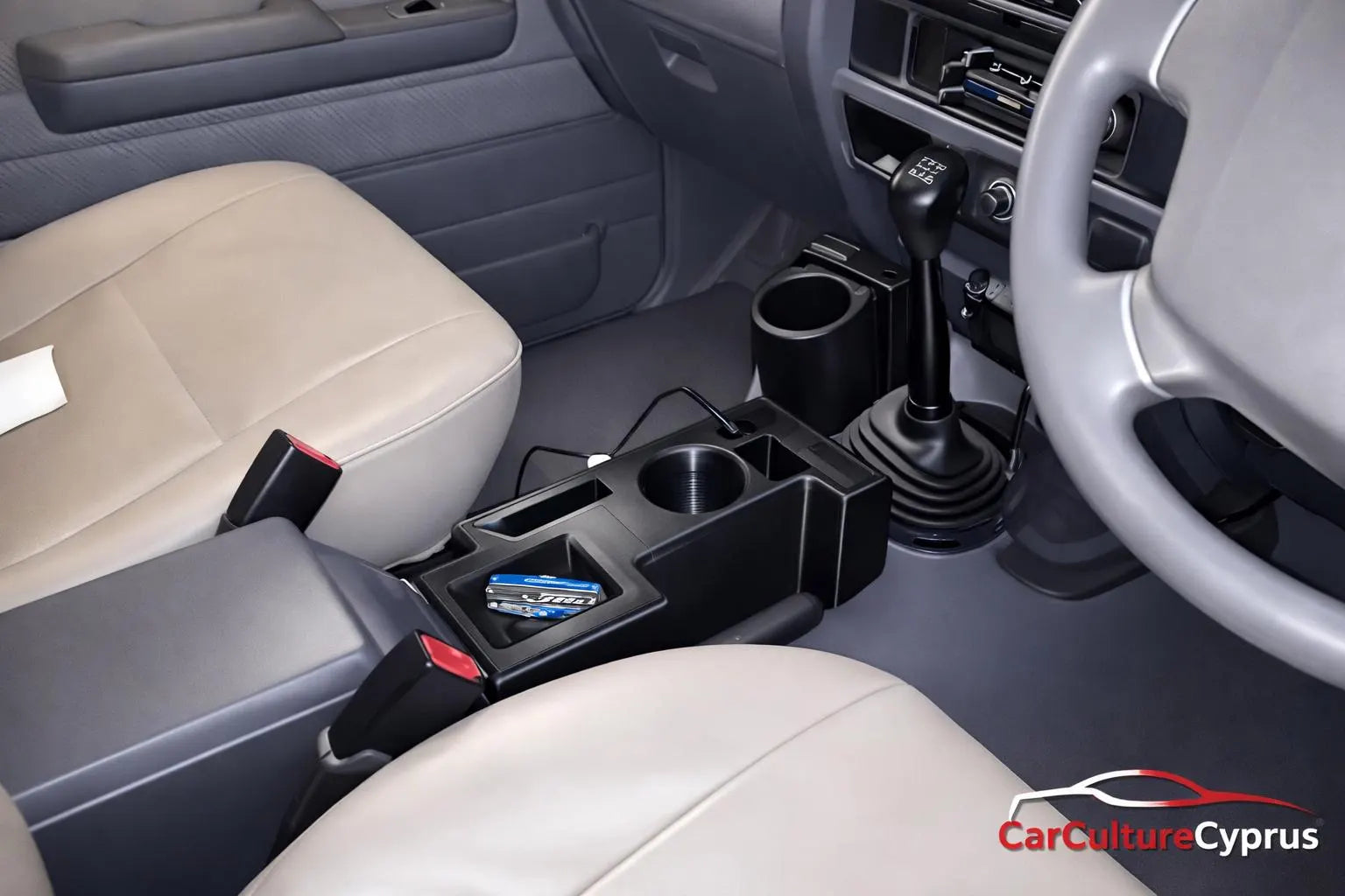 Toyota Land Cruiser 70 Series (VDJ79) Centre Console – Storage & Cup Holder Upgrade black.
