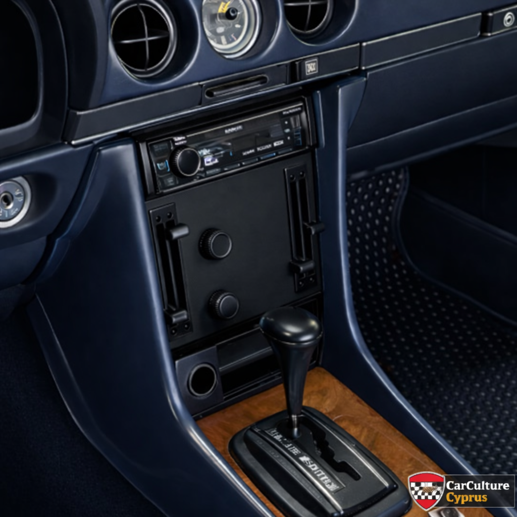 Mercedes R107 (Early) Dash Component Set – AC Panel, Left & Right Trim, Power Outlet Holder