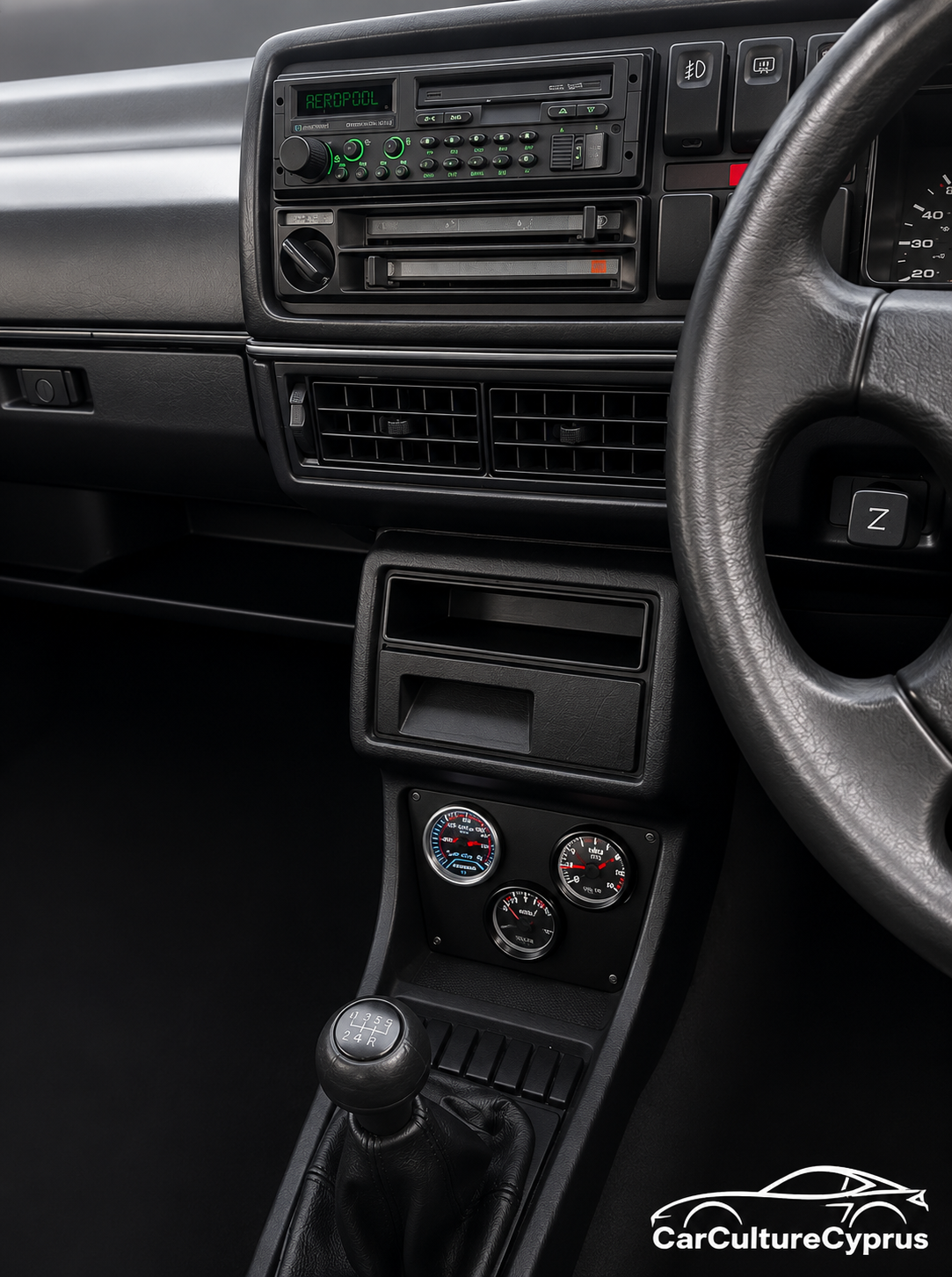 VW Golf / Rabbit Mk2 Center Console Gauge Plate Set – 52mm Instrument Panels