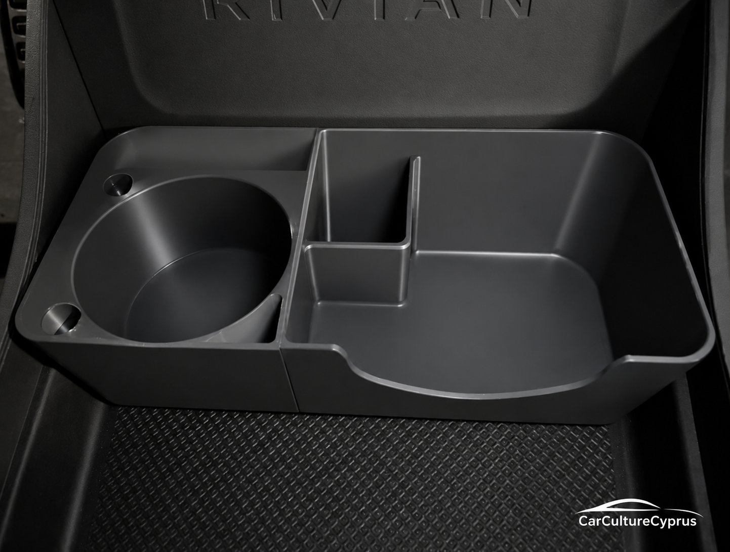 Rivian R1T / R1S Floor Bottle Organizer – Small or Large Storage Tray