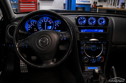 Mazda RX-8 Center Console Gauge Pod – 3×52mm Angled Insert with Hood