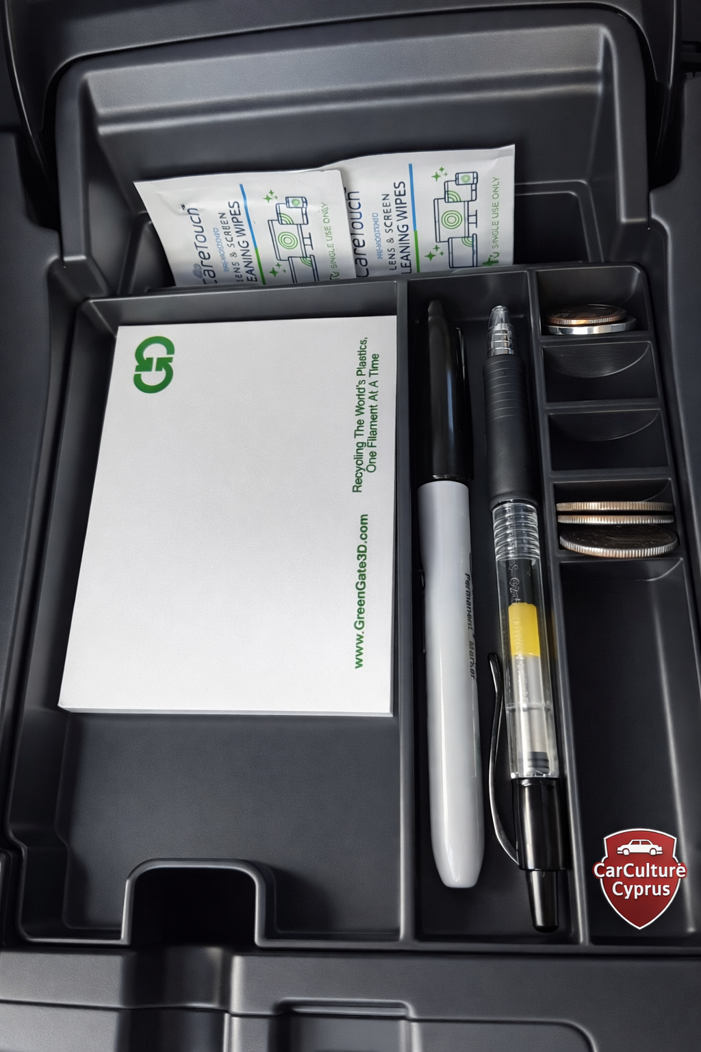 Subaru Crosstrek Center Console Organizer – Tray Insert with Coin Slots & Pen Holder (2018+)